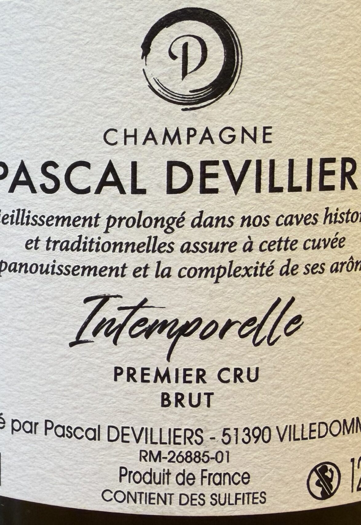 Alternative view of CHAMPAGNE Pascal Devilliers - Intemporelle RÉSERVE
