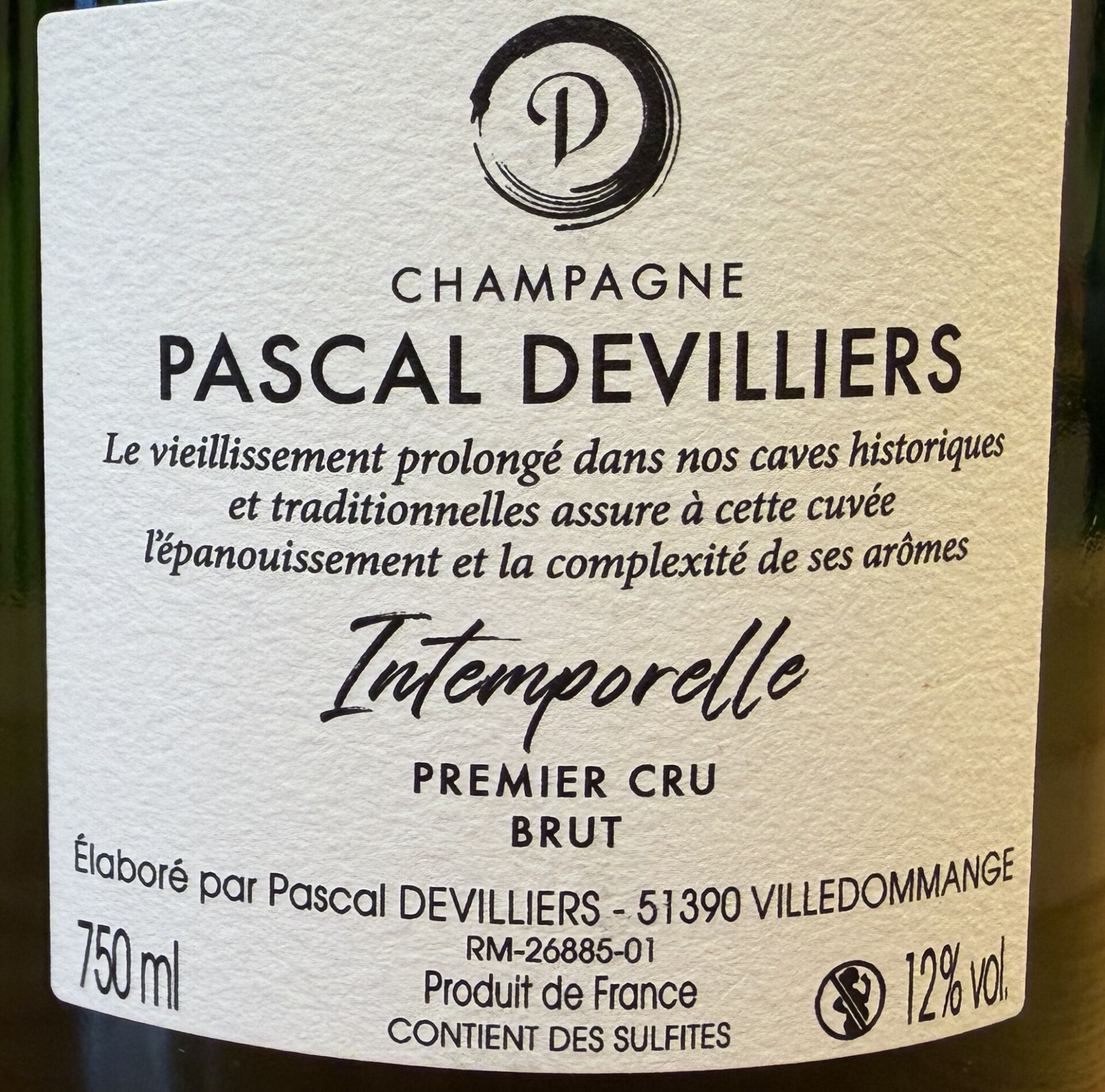 CHAMPAGNE Pascal Devilliers - Intemporelle RÉSERVE - Obrázek 2