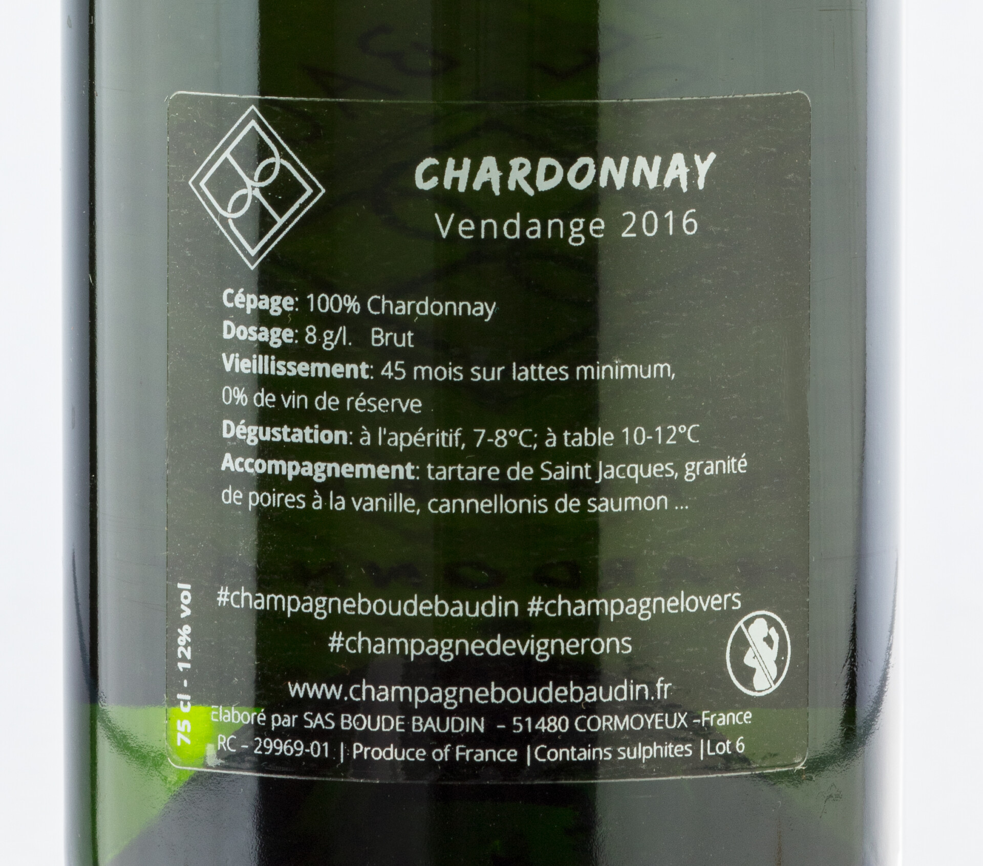 CHAMPAGNE Boude Baudin - CUVÉE DE RÉSERVE BdB - Obrázek 4