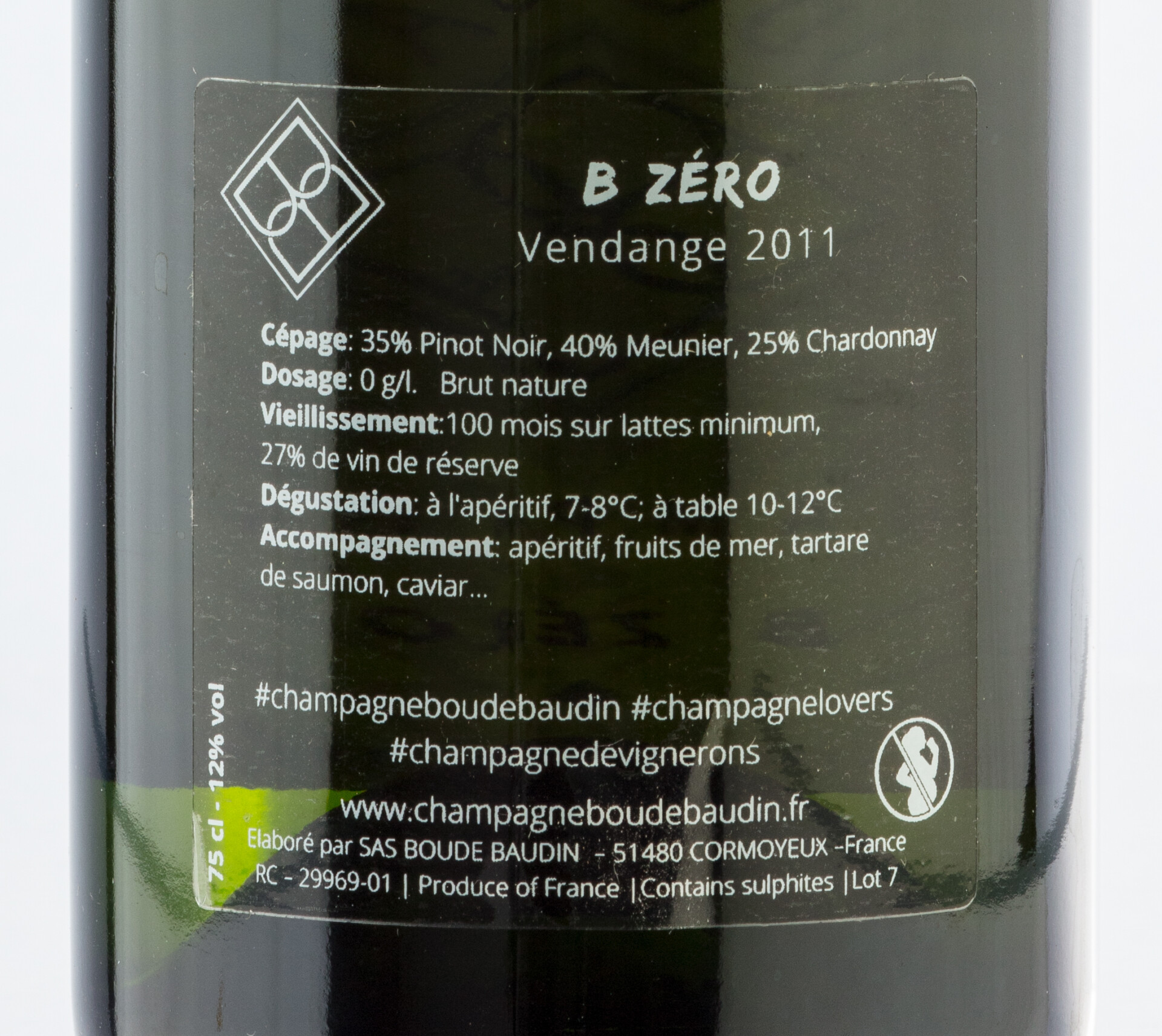 CHAMPAGNE Boude Baudin - BRUT NATURE - Obrázek 3