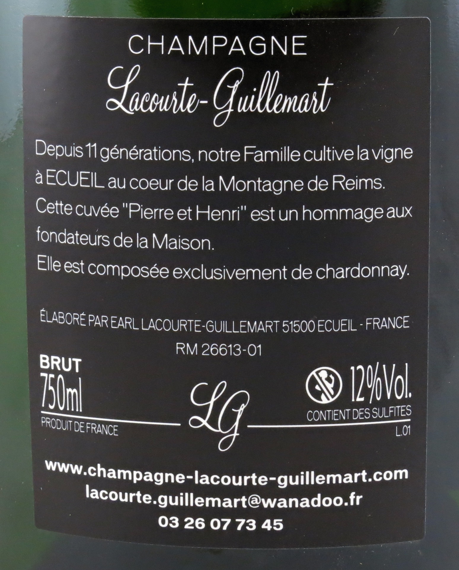 CHAMPAGNE Lacourte Guillemart - CUVÉE PIERRE ET HENRI - Obrázek 4